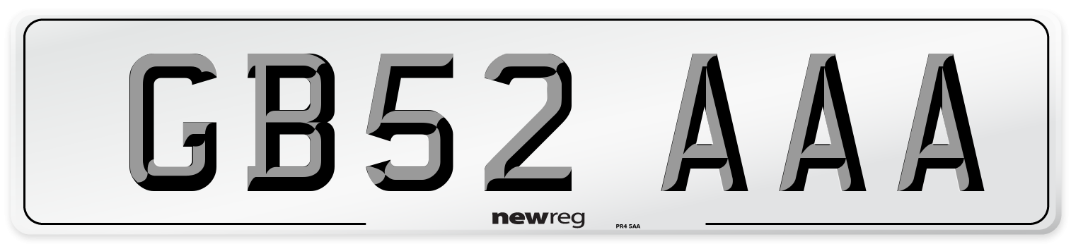 GB52 AAA Number Plate from New Reg